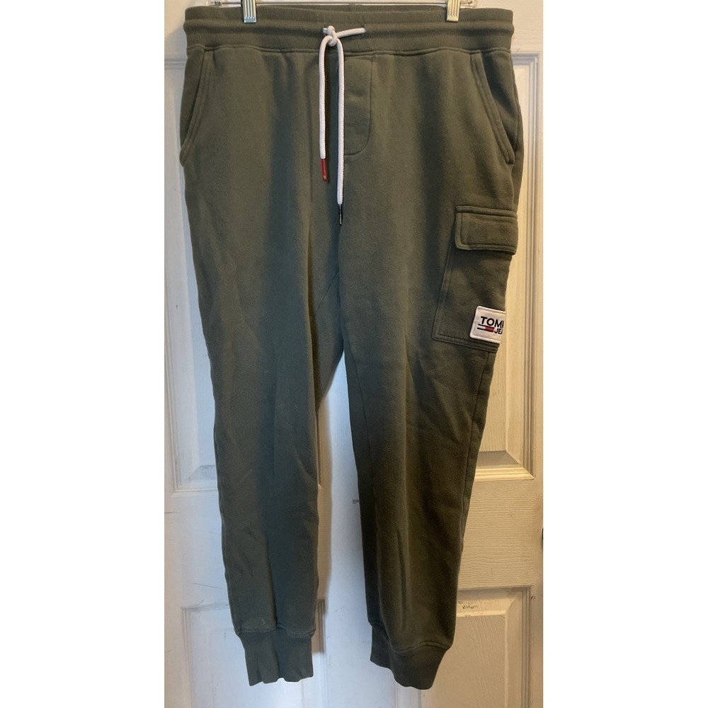 Tommy Hilfiger Tommy Jeans Cotton Vintage Cargo Joggers Men Size Medium Green